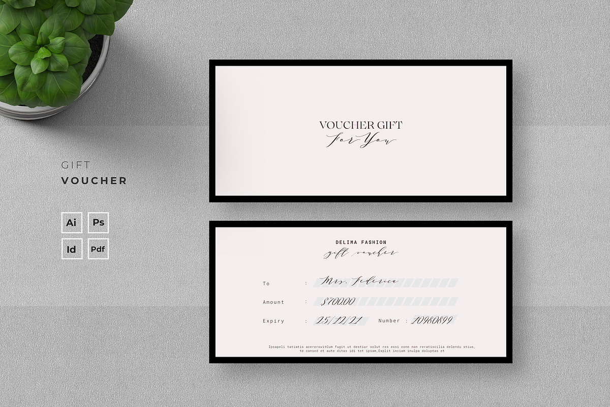 Fashion Gift Voucher, a Card Template by Ahsanjaya (Photo 1 of 3)