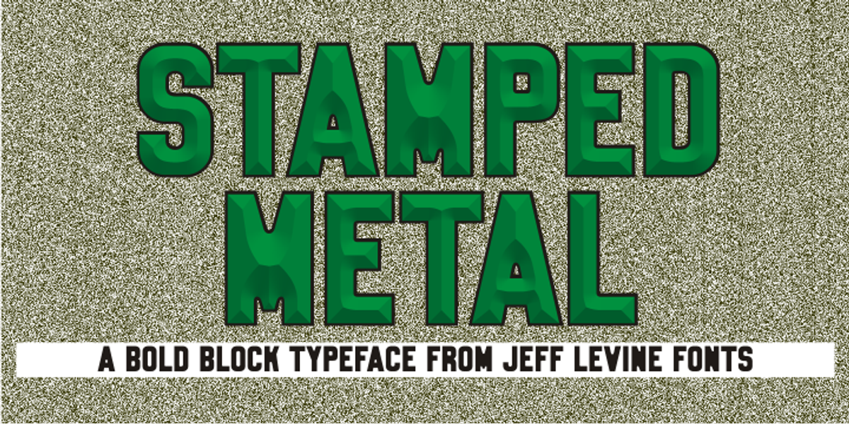 Stamped Metal JNL, a Font by Jeff Levine Fonts