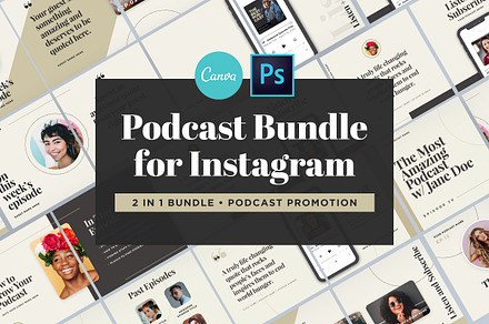 Podcast Bundle for Instagram, a Social Media Template by Roger Coles