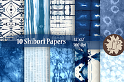 Blue Shibori Paper Pack, a Pattern Graphic by Liz Plummer (Thumbnail 1 of 5)