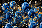 Birthday Party Balloons Decoration, a Background Graphic by Printable Treasure (Thumbnail 4 of 4)