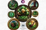 Saint Patrick Round Coaster Cliparts, a Decorative Illustration by ThatsDesignArt (Thumbnail 10 of 10)