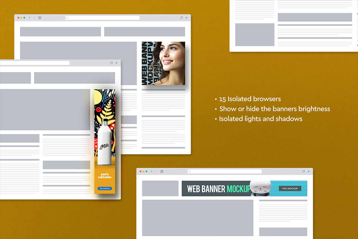 Web Banner Mockup Layout Set, a Mockup by Avelina Studio (Photo 5 of 5)