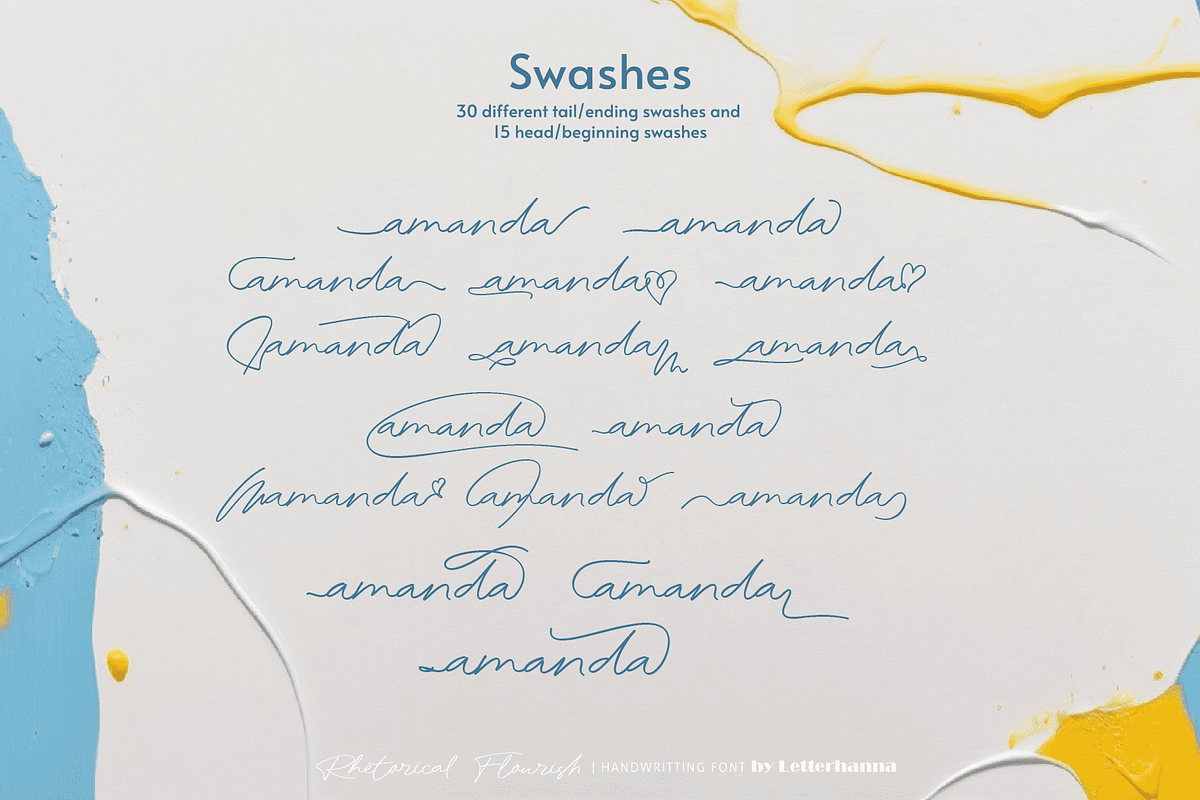 Rhetorical Flourish Font, a Handwritten Font by Letterhanna Studio (Photo 8 of 9)