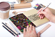 4 Zentangle inspired pattern set., a Pattern Graphic by redstudio (Thumbnail 4 of 5)