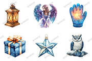 Dreamy Night Christmas Clipart, an Illustration by designcity5 (Thumbnail 2 of 5)
