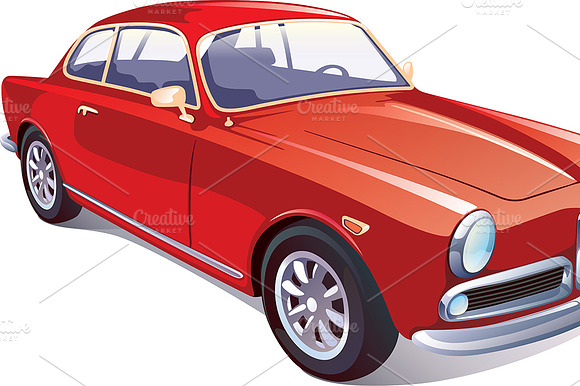 Red Classic Retro Car preview 2