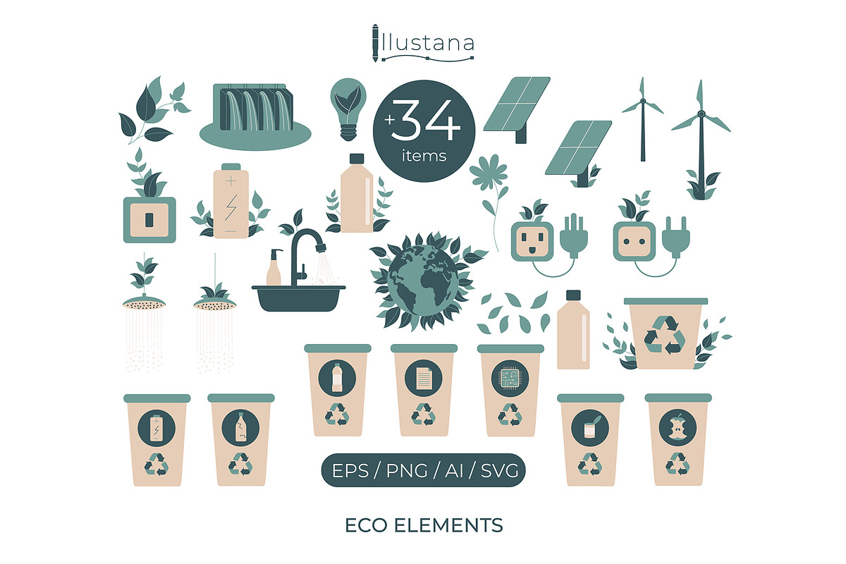 Environmental Clipart Set, an Object Illustration by Illustana (Photo 3 of 17)