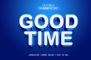 Good Time 3d Editable Text Effect