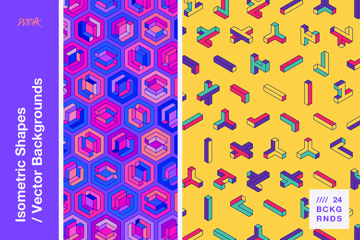 Isometric Shapes / Vector Background, a Background Graphic by dvtchk (Photo 1 of 16)