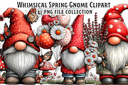 Spring Gnome Whimsical Clipart, an Illustration by Dream Creation (Thumbnail 1 of 8)
