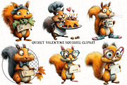 Quirky Valentine Squirrel Clipart, an Illustration by OK Design (Thumbnail 2 of 6)