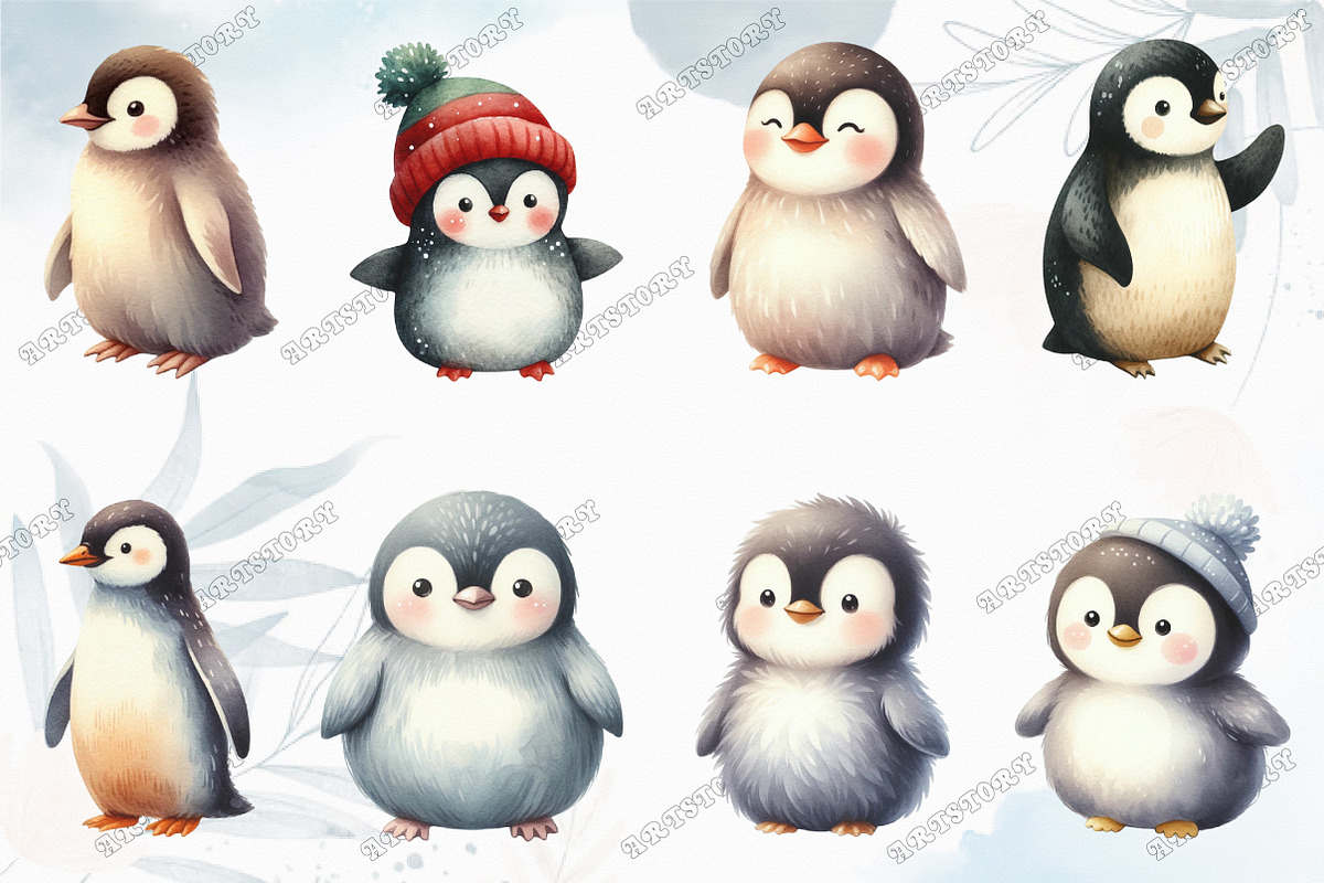 Cute Penguins Clipart Bundle, an Illustration by designcity5 (Photo 2 of 5)