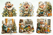 Retro Christmas Grandpa Clipart, an Illustration by Creative Art (Thumbnail 7 of 7)