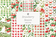 Strawberry Paper Pattern | Berries, a Pattern Graphic by GlamArtZhanna (Thumbnail 1 of 4)