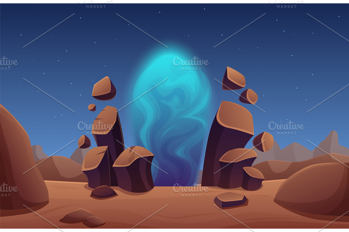 Fantasy portal background. Entrance, an Illustration by Valerie Bodnar