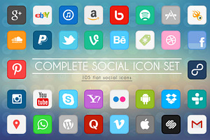 210 Social Flat Icons