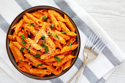 Homemade Penne Alla Vodka from Leftover Sauce with Cheese and Pa, a Food & Drink Photo by LiudmylaChuhunova