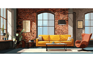 Loft industrial interior. Home, an Object Illustration by Stock-Smart-Start