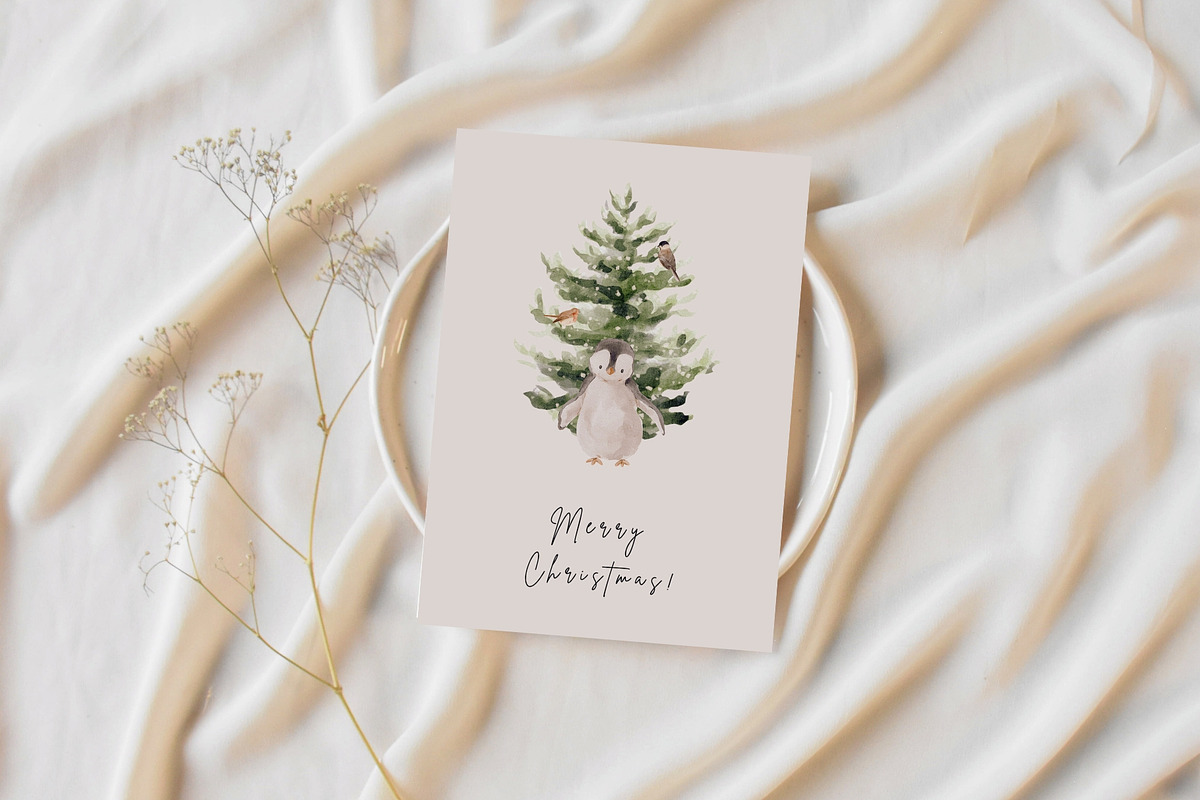 Watercolor Woodland Christmas, an Animal Illustration by Jenteva Art (Photo 14 of 14)