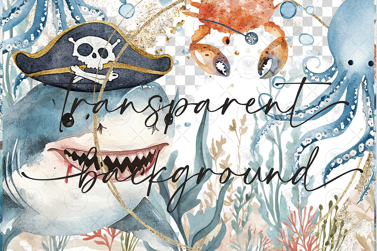 Shark Clipart – Under the Sea:, an Illustration by BigCakeBee (Photo 2 of 4)