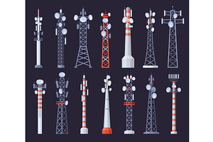 Telecom towers. Cell, a Technology Illustration by Stock-Smart-Start