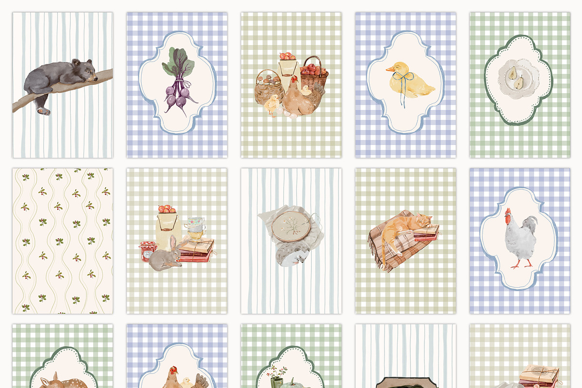 Cottage Core Nursery Wall Art Prints, a Background Graphic by Artemsky (Photo 4 of 12)