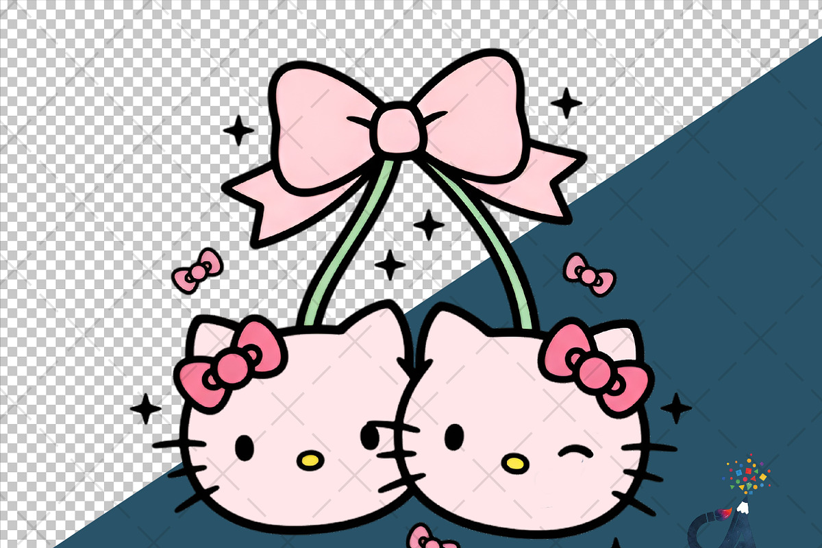 Coquette Bow Cherry Hello Kitty Png, an Illustration by Creative Art (Photo 6 of 6)