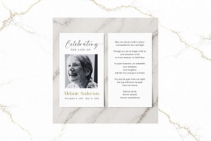 Funeral Prayer Card B&W Canva FR002, a Card Template by TyphoonStudio