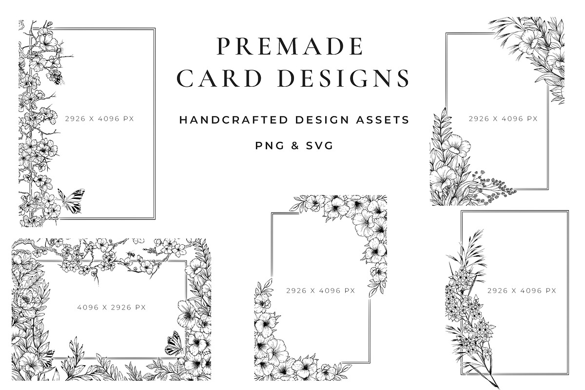 Line Art Floral Clipart, a Decorative Illustration by AW Studios (Photo 7 of 11)