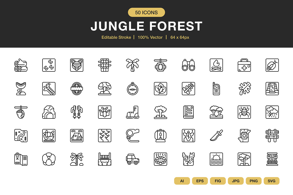 Jungle Forest Icons, an Icon by Spacepixel Creative