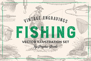 Fishing - Vintage Illustration Set, an Illustration by Graphic Goods (Thumbnail 1 of 6)