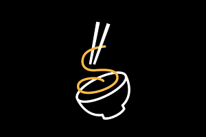 ramen bowl japanese food line logo, a Branding & Logo Template by devastd