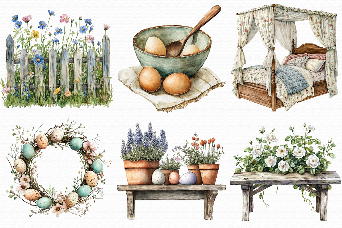Watercolor Easter Clipart, an Illustration by Libby Wishes (Photo 6 of 9)
