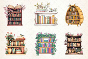 Spring Bookshelves Clipart, an Illustration by Dream Creation (Thumbnail 3 of 6)