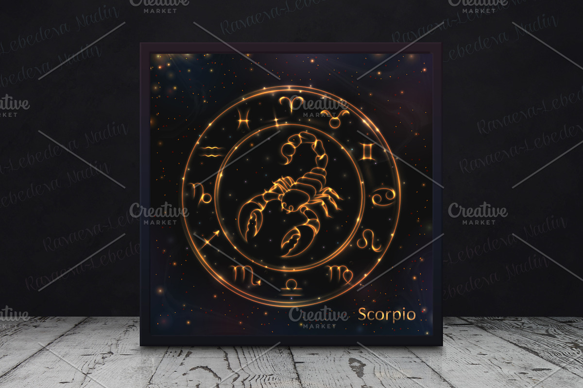 SET / GOLDEN ZODIAC SIGNS / VECTOR, an Animal Illustration by Nadin_Lebedeva (Photo 13 of 17)