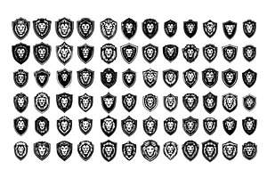 Black ink sketch lions emblems. Big, an Object Illustration by Stock-Smart-Start