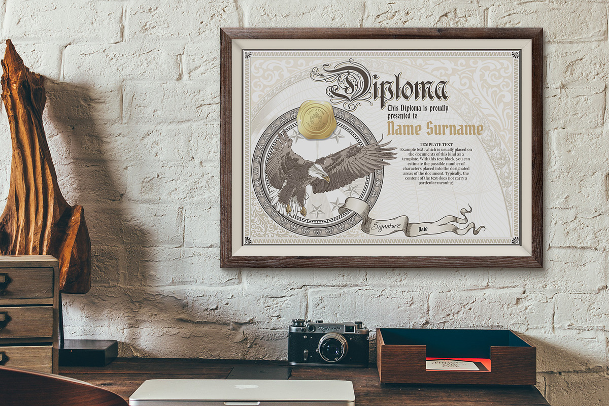 Vintage Certificate Templates, a Stationery Template by inshader (Photo 3 of 12)
