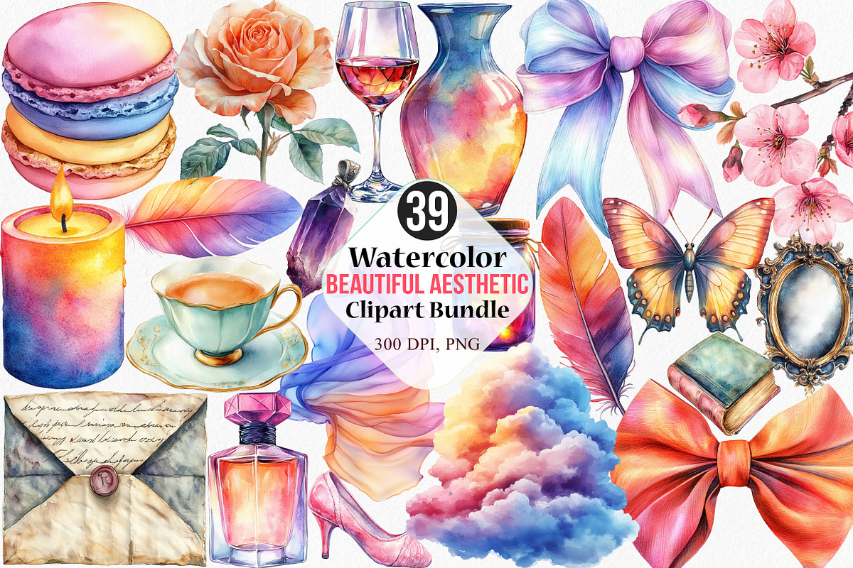 Beautiful Aesthetic Clipart, an Illustration by Canvas Craft (Photo 1 of 7)