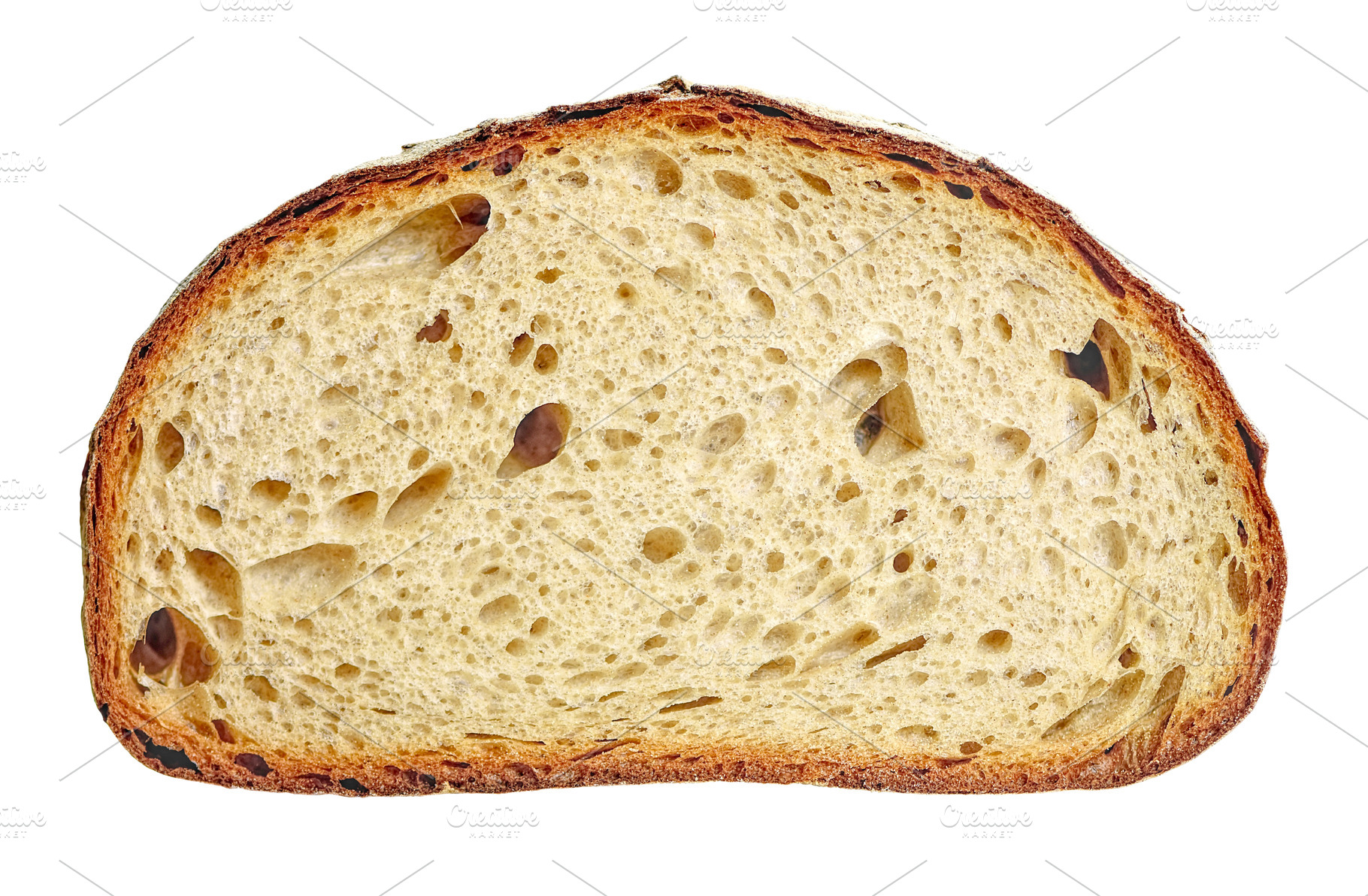Slice of white rye bread isolated, a Food & Drink Photo by BOOCYS