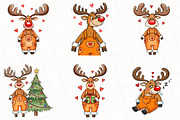 Quirky Christmas Reindeer Clipart, an Illustration by OK Design (Thumbnail 4 of 5)