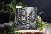 Steam Engine Train Jungle Railway, a Background Graphic by LaseredNinja (Thumbnail 3 of 7)