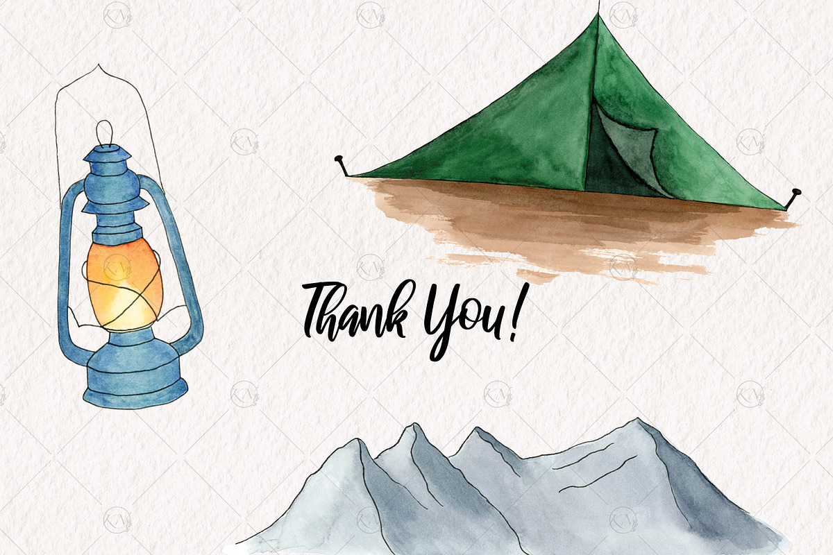 Watercolor Camping Graphics, an Illustration by Kileen Nicole Art (Photo 5 of 5)