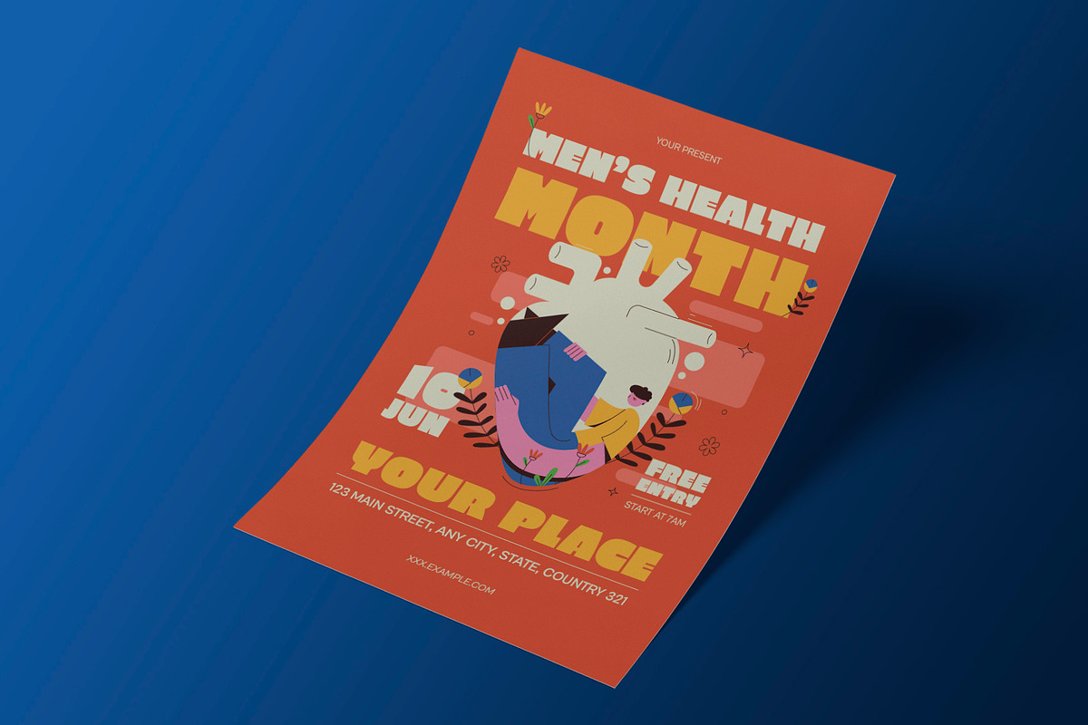 Orange Men's Health Month Flyer, a Flyer Template by Neermana (Photo 2 of 4)