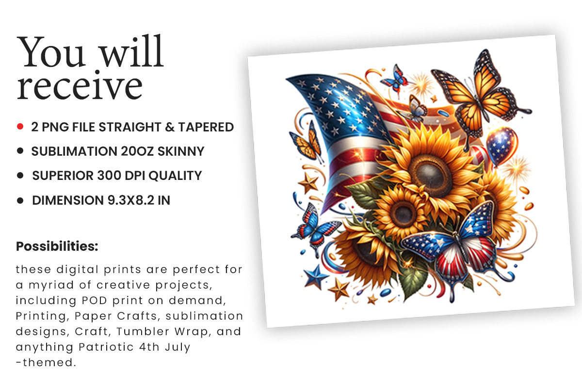 Sunflower & Butterfly Tumbler Wrap, an Object Graphic by Creative Arslan (Photo 2 of 3)