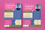 Pink Colorblock Resume US Letter, a Resume Template by graphicook (Thumbnail 2 of 3)