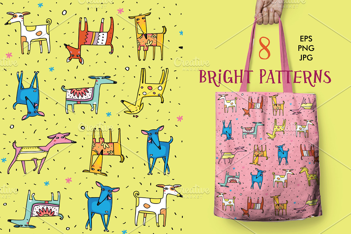 Happy Indian Dogs: patterns, prints, an Animal Illustration by Zooza Art (Photo 3 of 11)