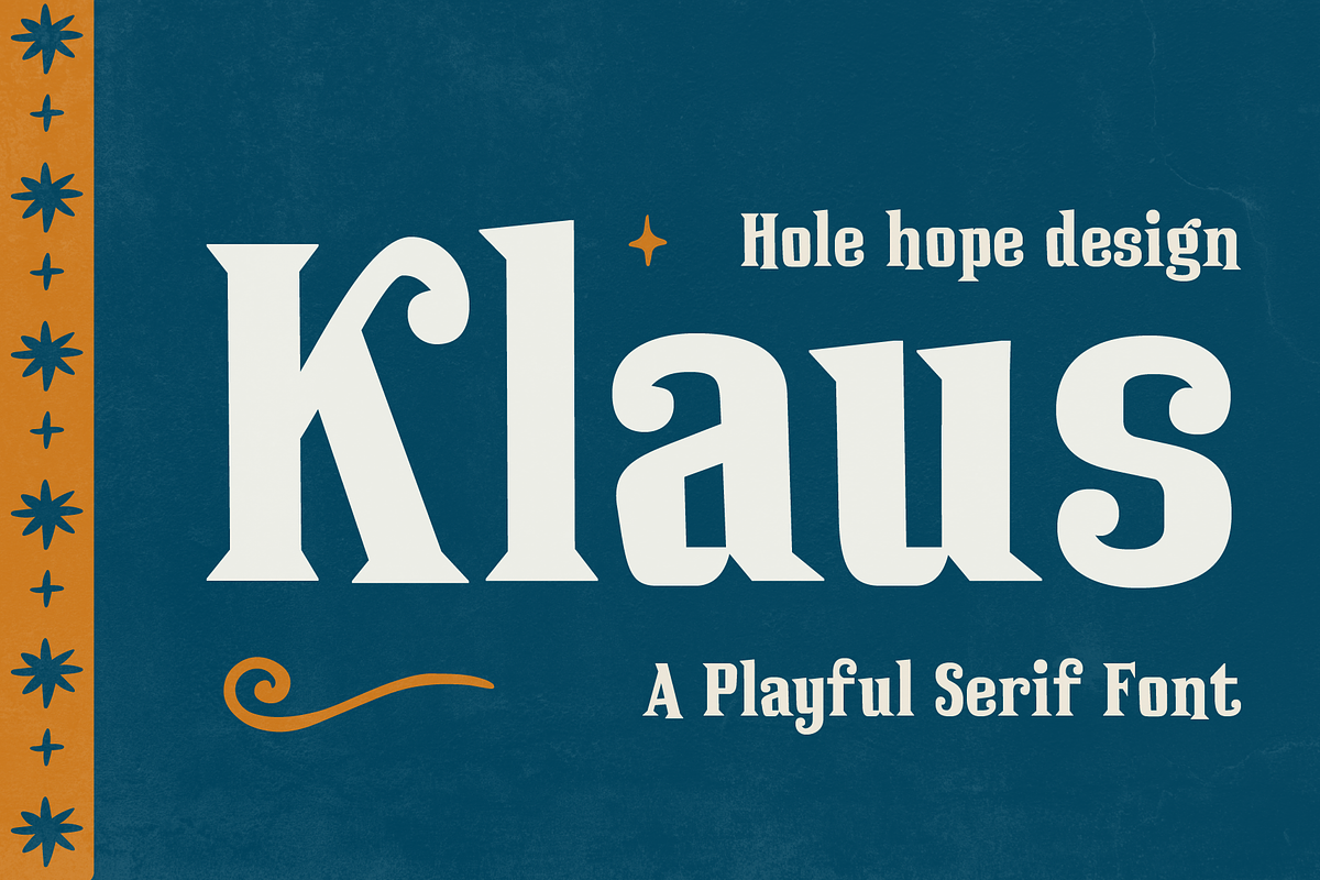 Klaus – A Playful Serif Font, a Serif Font by Hole Hope Design (Photo 1 of 8)
