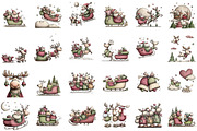 Santa Sleigh and Reindeer Christmas, an Illustration by Sublimation Artist (Thumbnail 2 of 6)