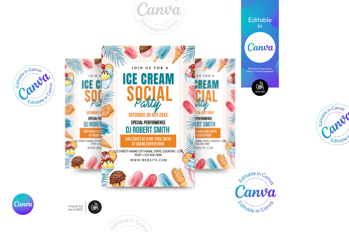 Ice Cream Social Flyer, a Flyer Template by Aam360 (Photo 2 of 3)